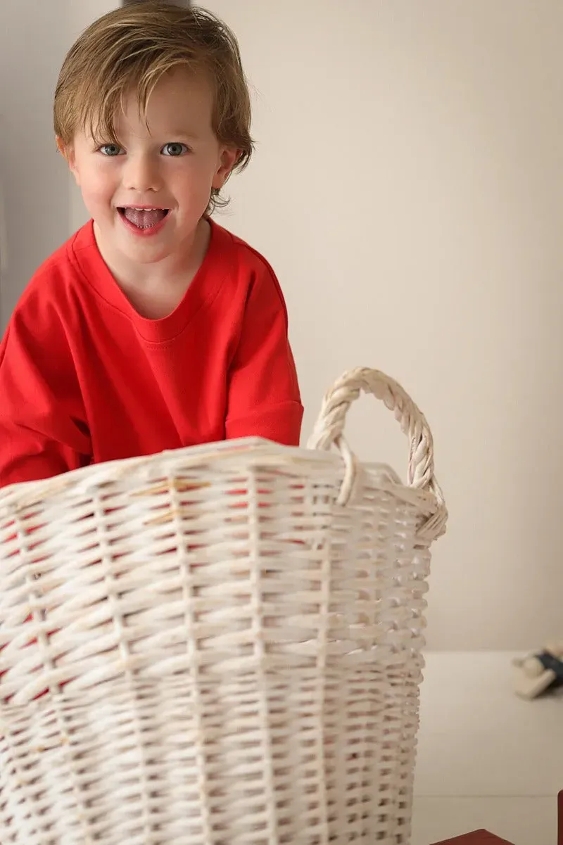 Louloúdi Tus oversized shirt poppy red biokatoen