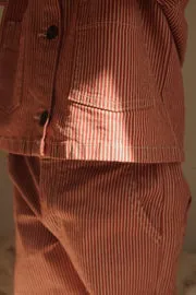 Konges Sløjd Luc Overshirt overhemdjasje milk rouge stripe biokatoen