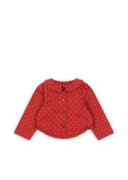 Konges Sløjd Nola shirtjack strawberry dot biokatoen