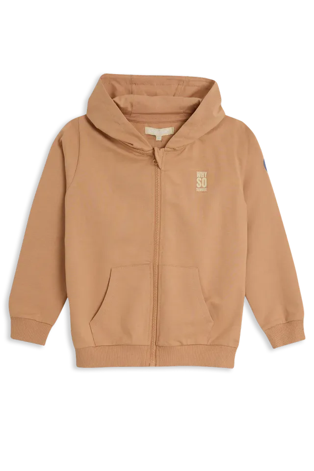 4PRESIDENT Porter hoodie brown katoen met rits