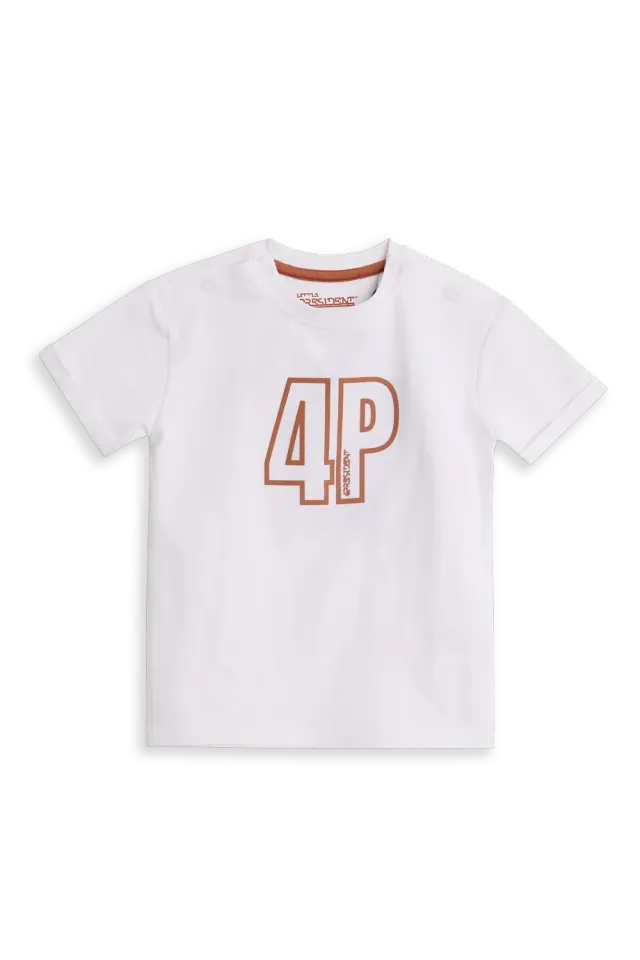 4PRESIDENT Colin T-shirt wit katoen met drukknoopjes