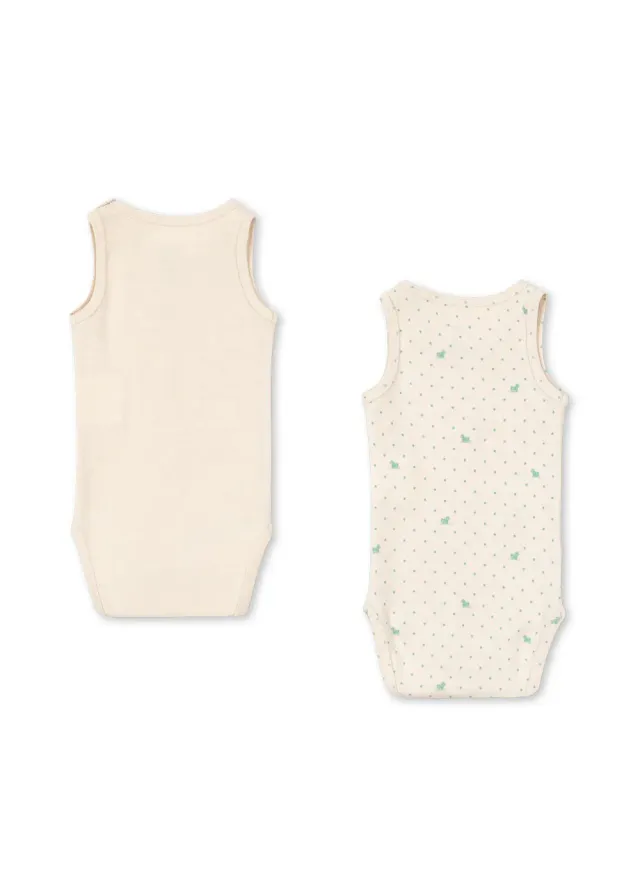 Konges Sløjd Fio 2-pack mouwloze romper biokatoen