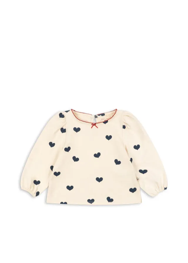 Konges Sløjd Drey Blouse shirt cuore tricolore biokatoen