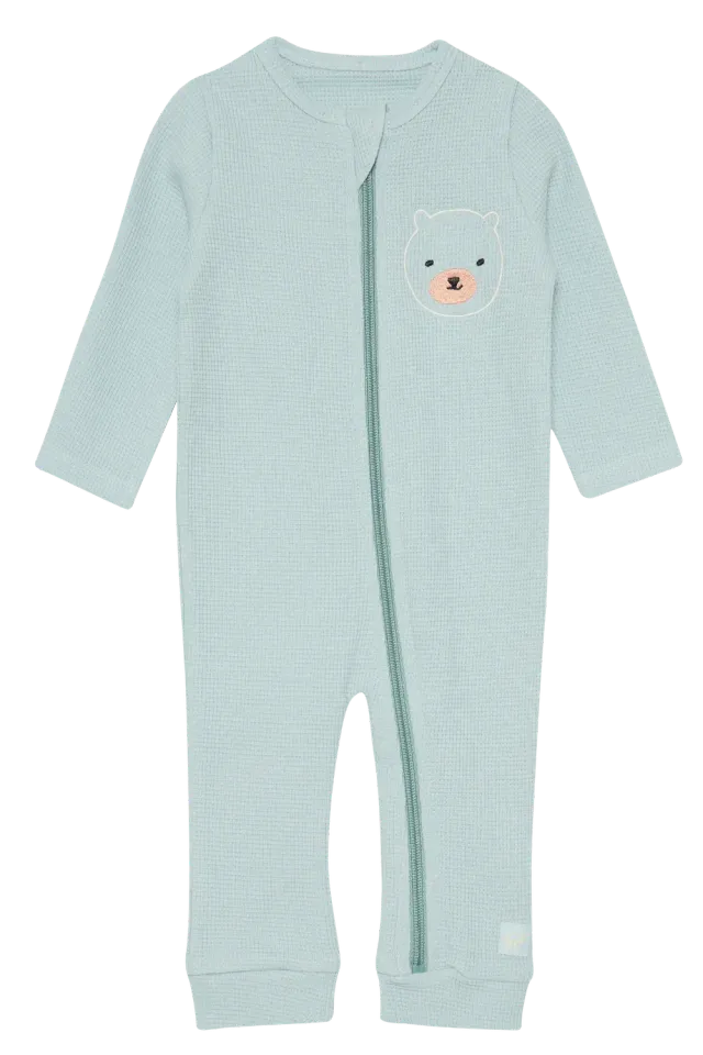 4President Zeb Light Blue romper wafelkatoen
