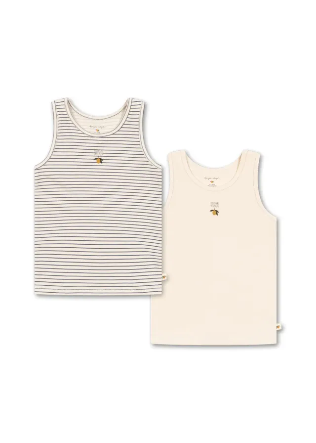 Konges Sløjd Basic Tanktops 2-pack blue stripe biokatoen