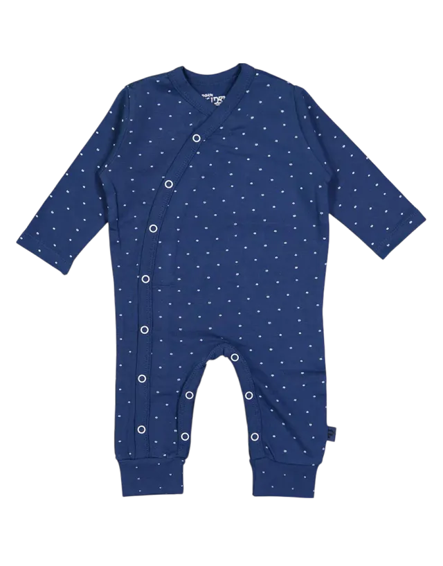 4President Billy Navy AOP romper navy baby katoen