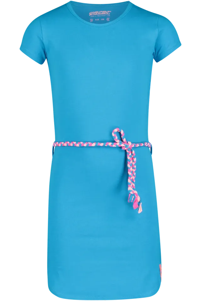 4PRESIDENT Davina meisjesjurk donker turquoise katoen