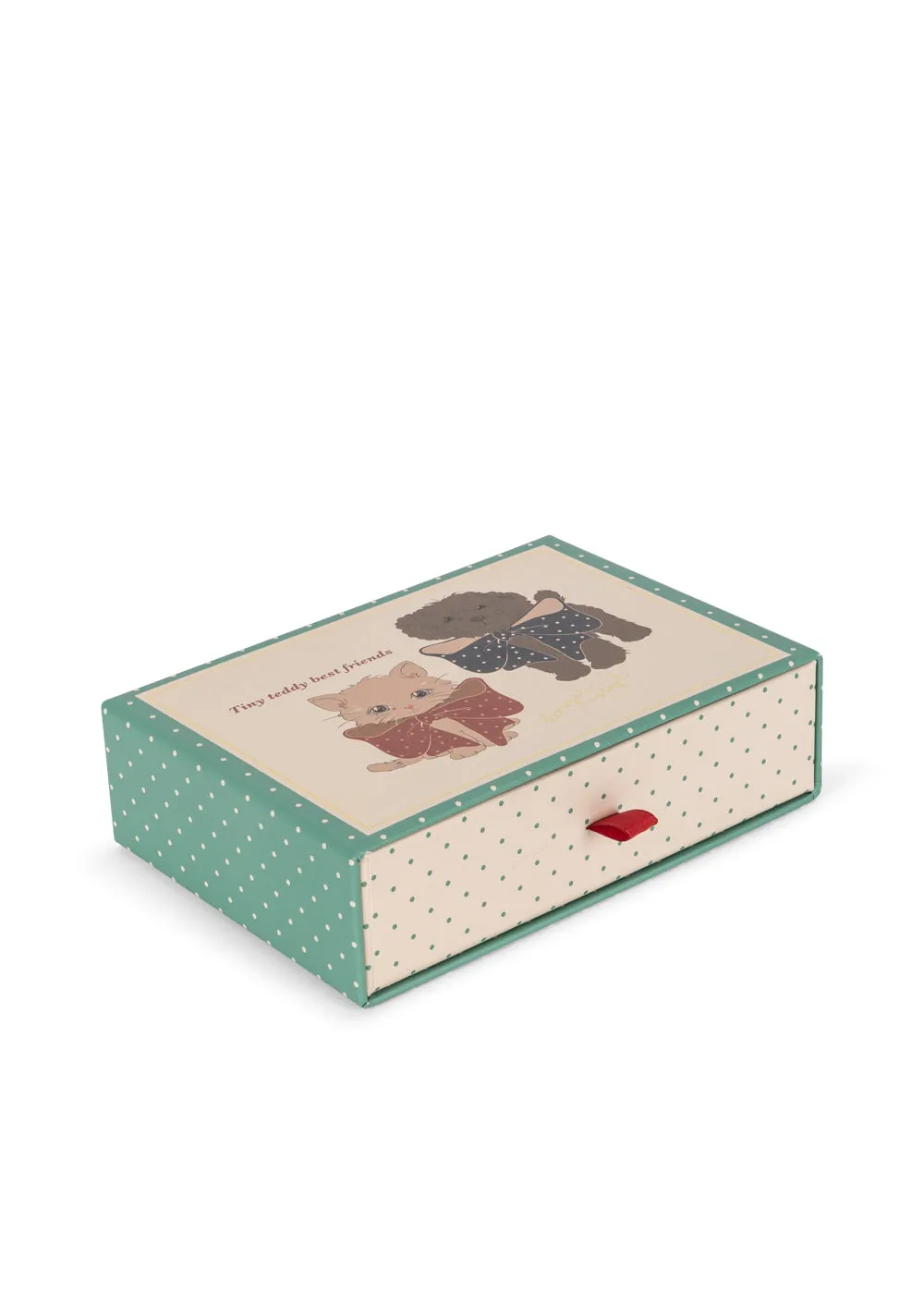 Konges Sløjd Tiny Teddy knuffelset green stripe 2-delig