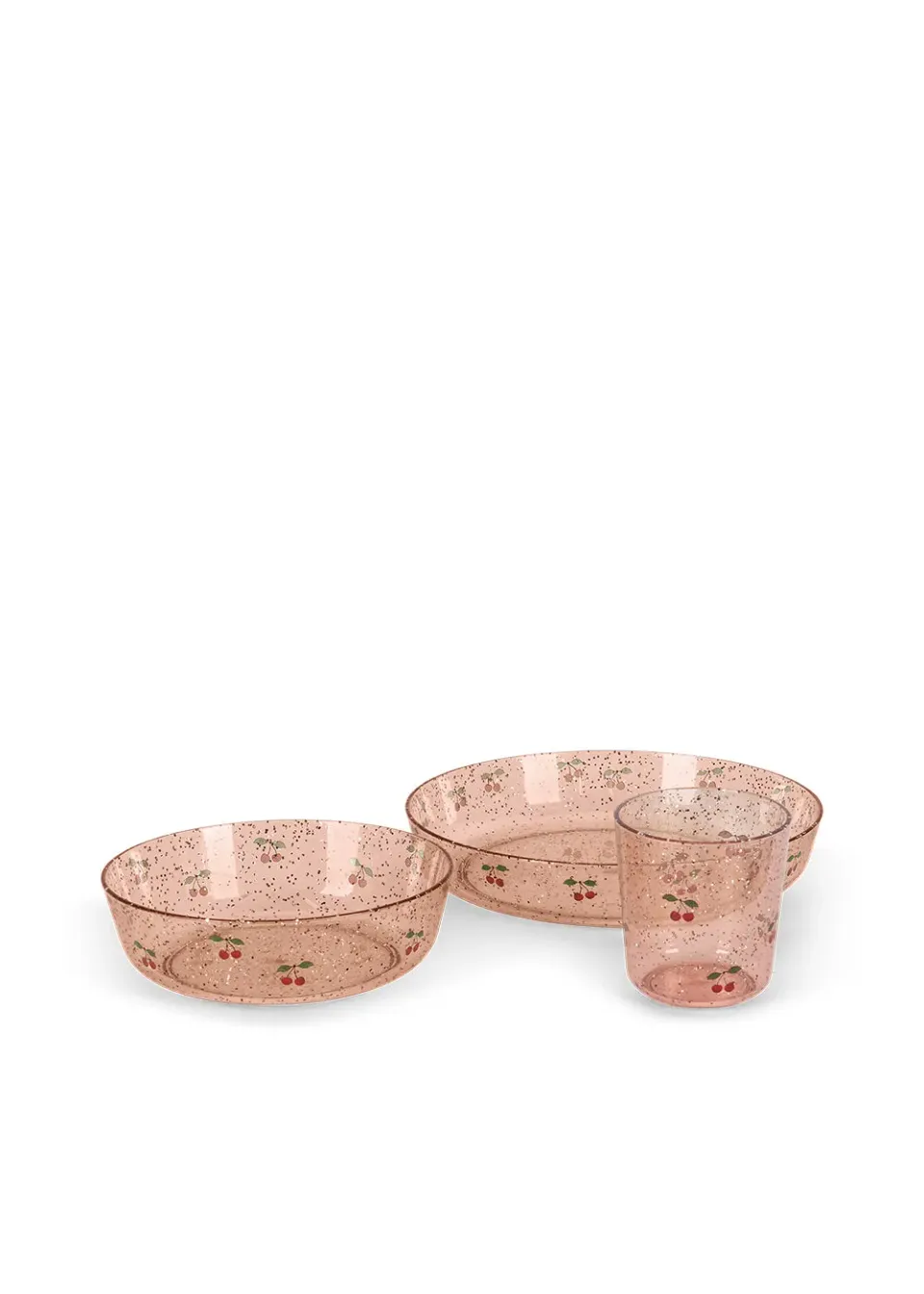 Konges Sløjd Sparkly kinderservies cherry 3-delig glitter