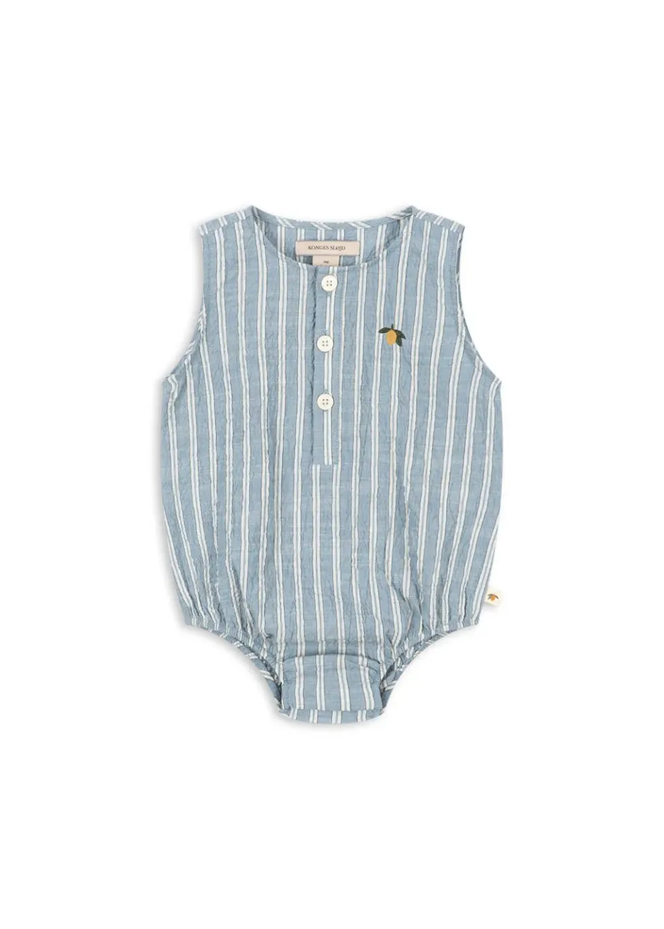 Konges Sløjd Elliot trio bleu stripe rompertje seersucker
