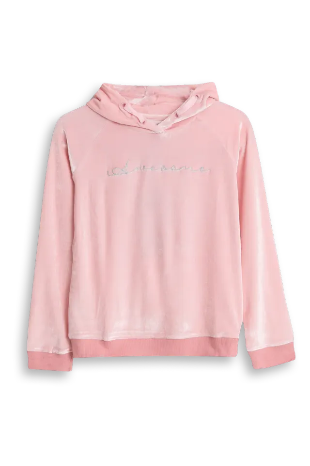 4PRESIDENT Arielle hoodie Dust Pink velvet