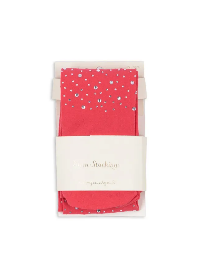 Konges Sløjd Glitter panty amour pink met kraaltjes