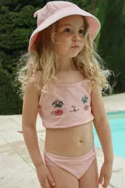 Konges Sløjd Kitty Bikini Powder Pink kattenprint