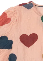 Konges Sløjd Elin Jurk coeur rose coloré biokatoen