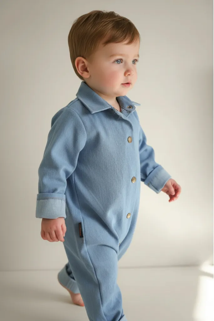 Louloúdi Cloudy jumpsuit denim meegroei tuinbroek