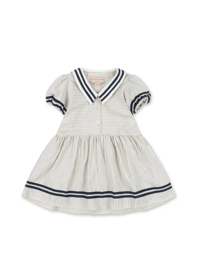 Konges Sløjd Allie jurk bleu stripe biokatoen