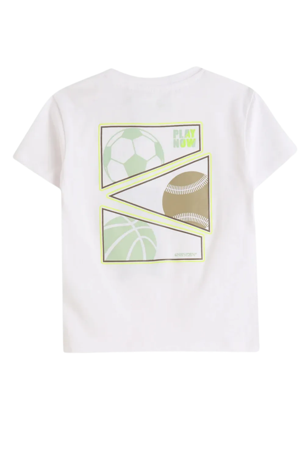 4PRESIDENT Dion T-shirt wit rugprint katoen