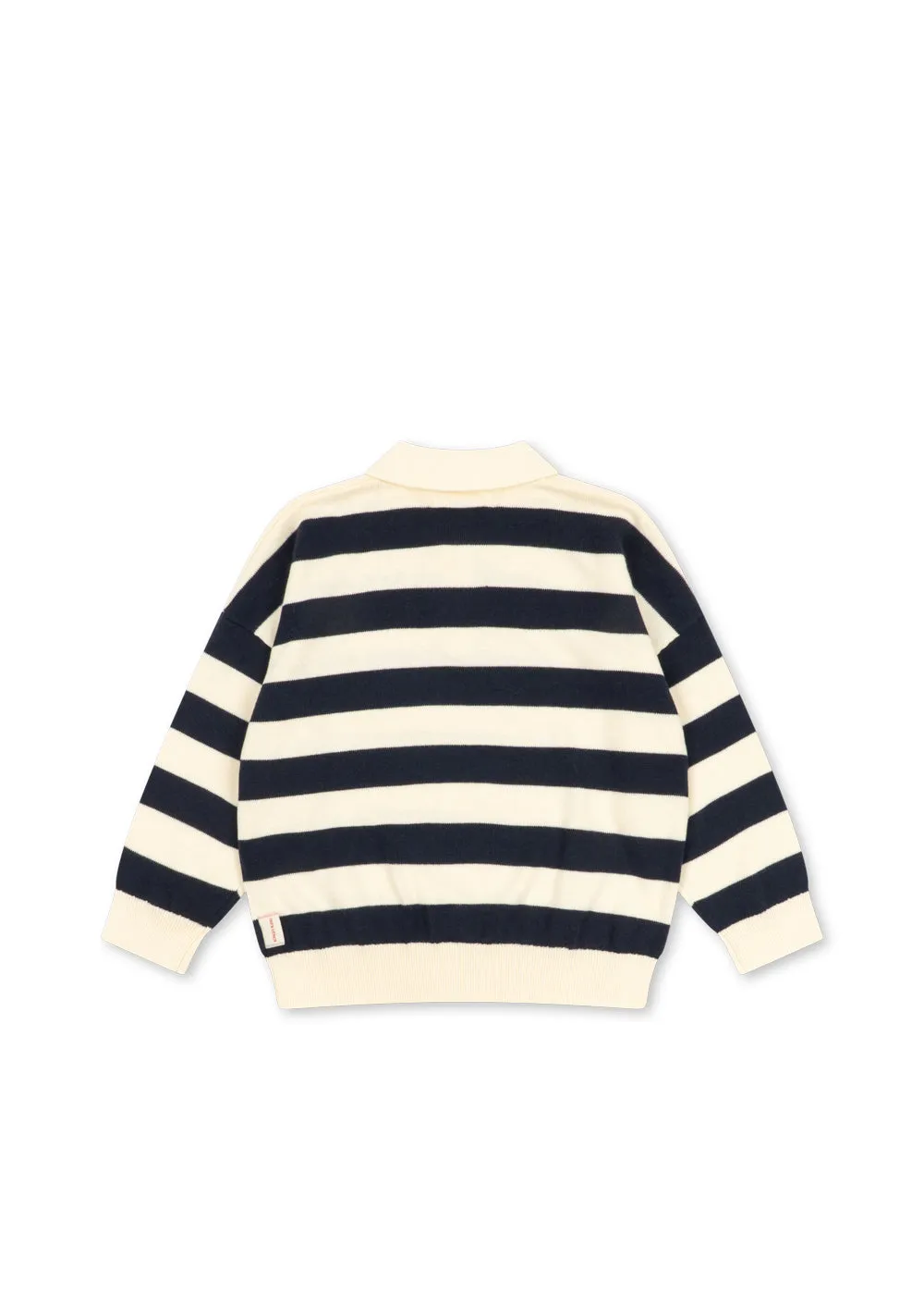 Konges Sløjd Manis gebreide polo navy stripe katoen