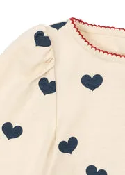 Konges Sløjd Drey Blouse shirt cuore tricolore biokatoen