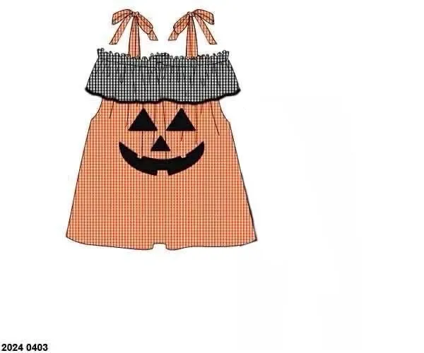 Busy Bee Smocks Jack-o-Lantern halloween shirt meisjes maat 5