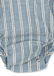 Konges Sløjd Elliot trio bleu stripe rompertje seersucker