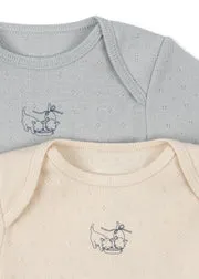 Konges Sløjd Perla romper 2-pack buttercream pearl blue biokatoen
