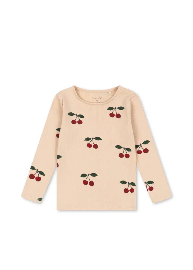 Konges Sløjd Ella Langarm T shirt ma grande cerise bio