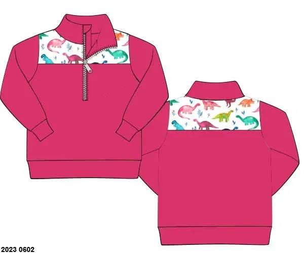 Busy Bee Smocks Watercolor Dinos trui 3M meisjes