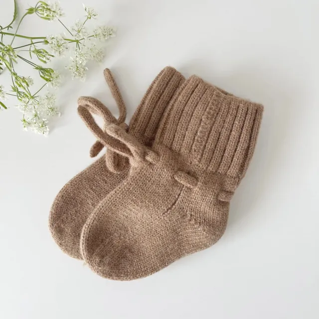 SODA FASHION Merino wol sloffen bruin zacht