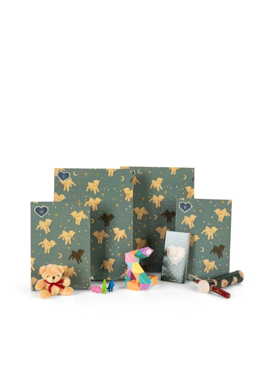Konges Sløjd Kerstkalender blauw 24 cadeautjes