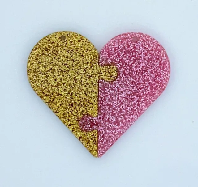 The Mompany BFF Hart bedel goud roze puzzel