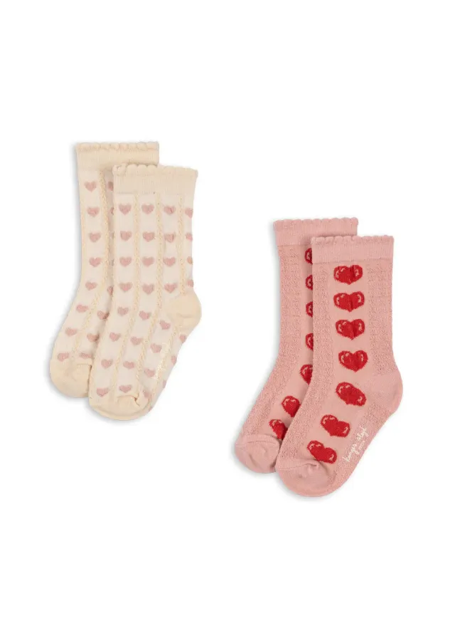 Konges Sløjd Sokken Heart Mix 2-pack katoenmix