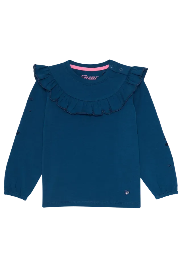 4President Babs longsleeve met ruches katoen