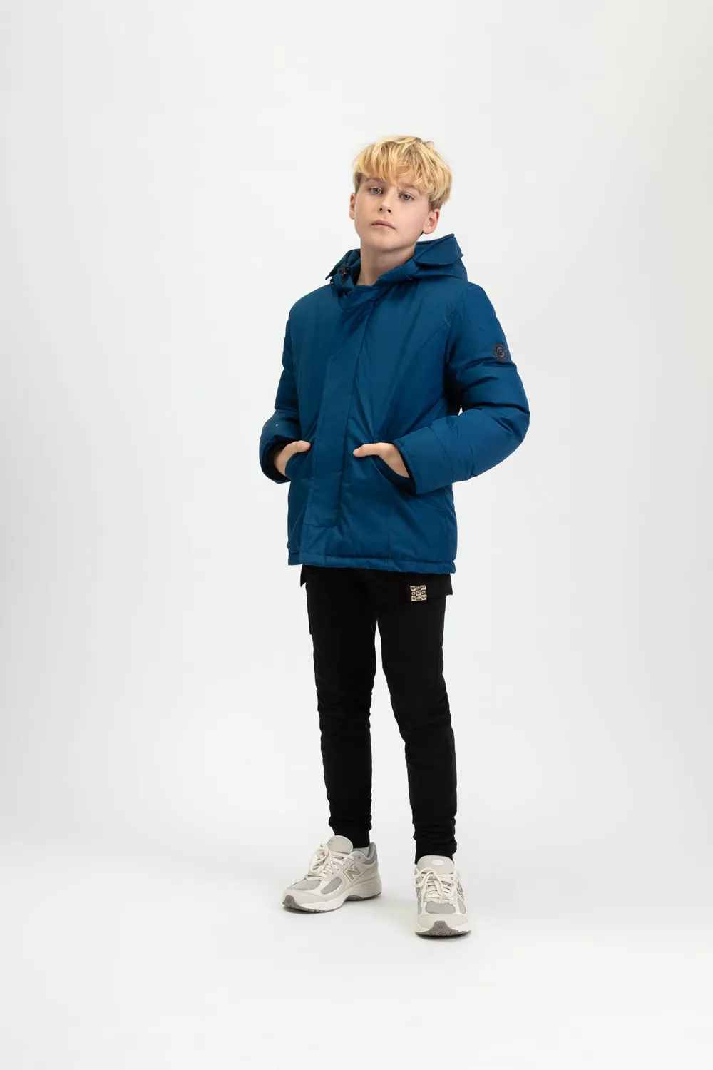 4President Perry Black winterjas zwart jongens