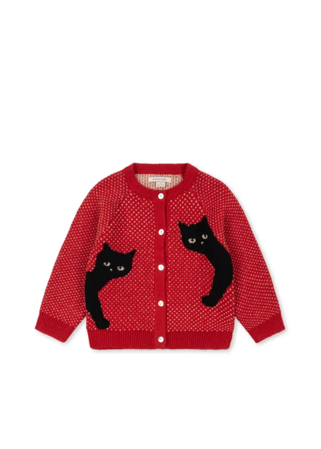 Konges Sløjd Belou Cardigan Cat Rouge Wollen Vest