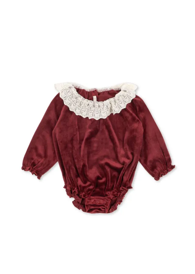 Konges Sløjd Venola Romper red dahlia velours