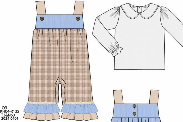 Busy Bee Smocks Will Anders 2-delige romper geweven herfst