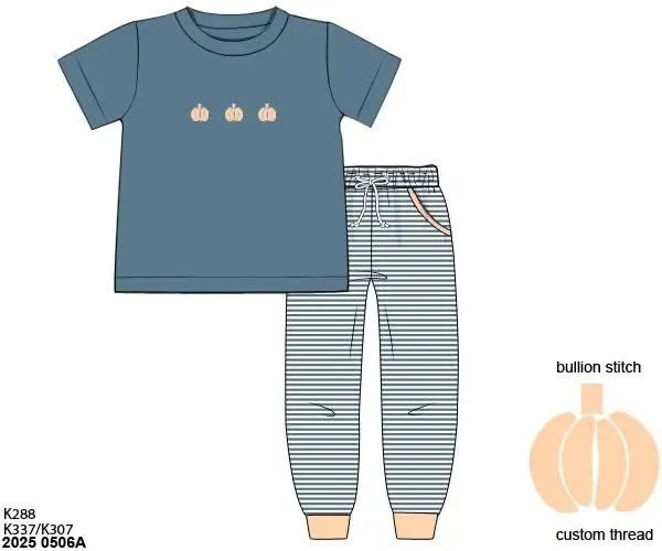 Busy Bee Smocks Bullion Pumpkins joggingset gebreid pompoen