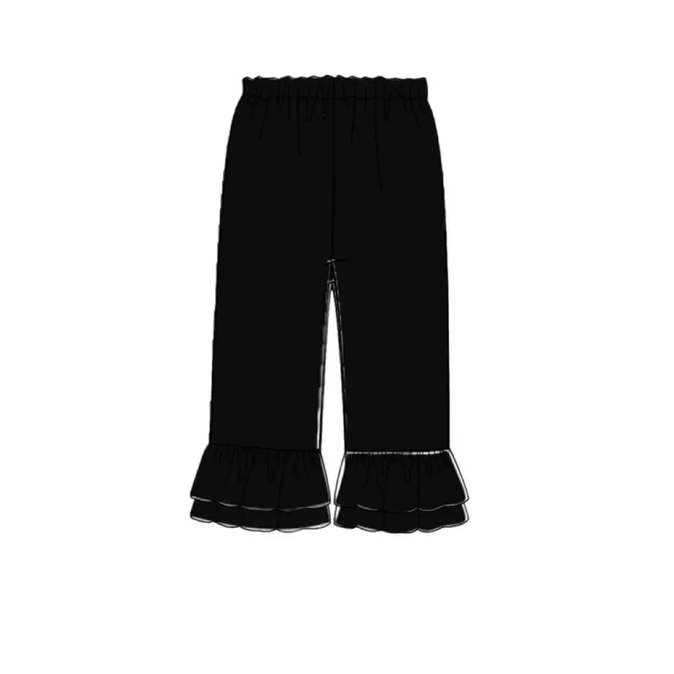 Busy Bee Smocks Black Knit Ruffle broek meisjes 12M
