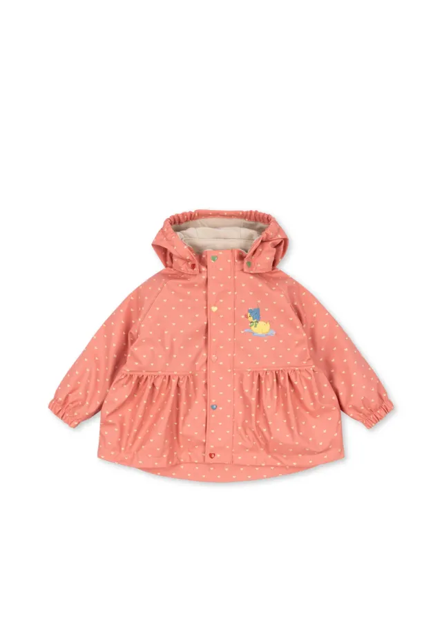 Konges Sløjd Rainy Palme regenjas fleece coeur feathers