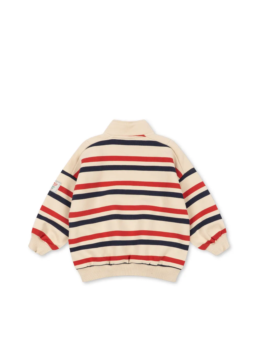 Konges Sløjd Lou half zip sweater tangerine stripe bio