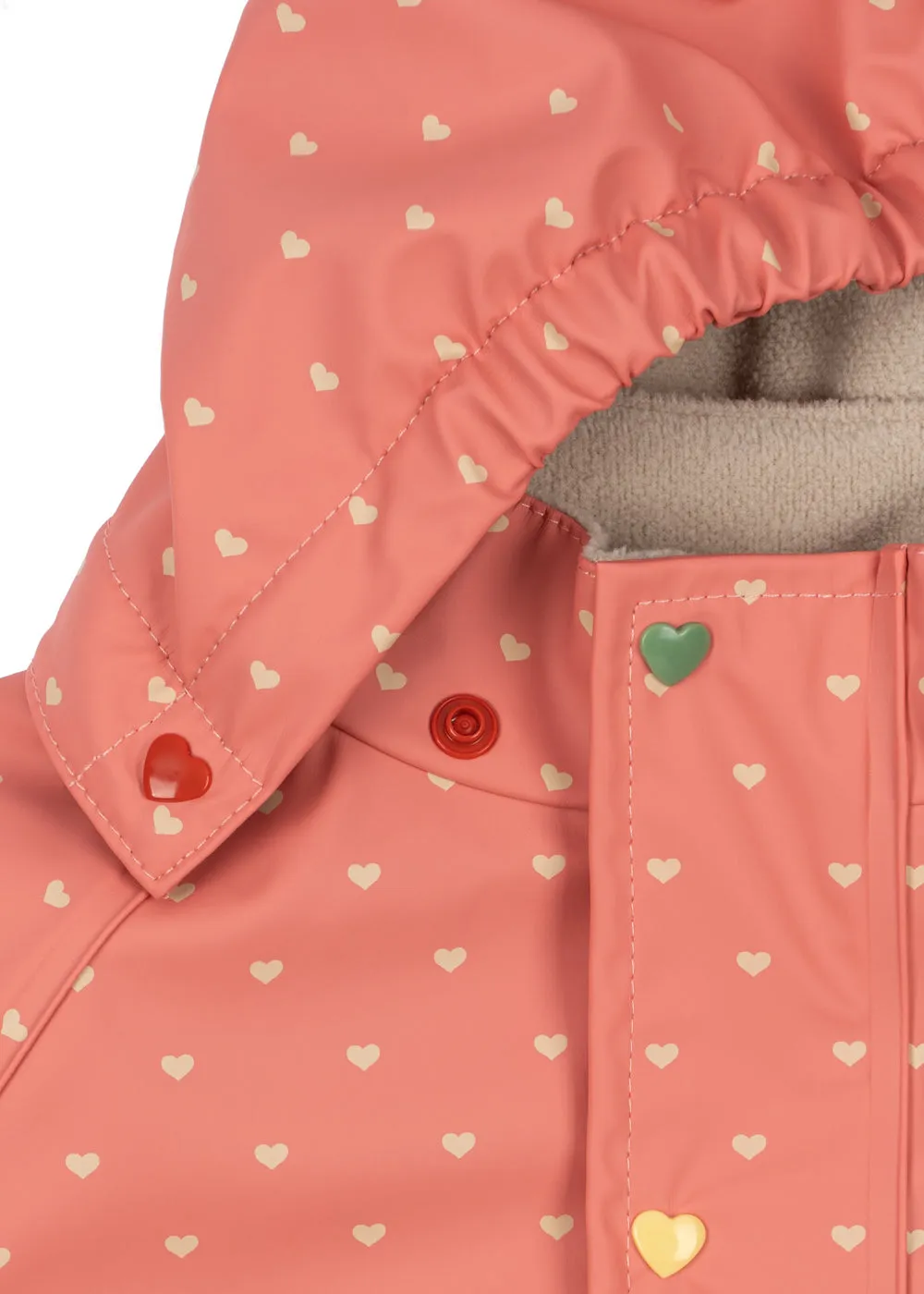 Konges Sløjd Rainy Palme regenjas fleece coeur feathers