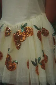 Konges Sløjd Heartlily jurk arancia sequin met pailletten
