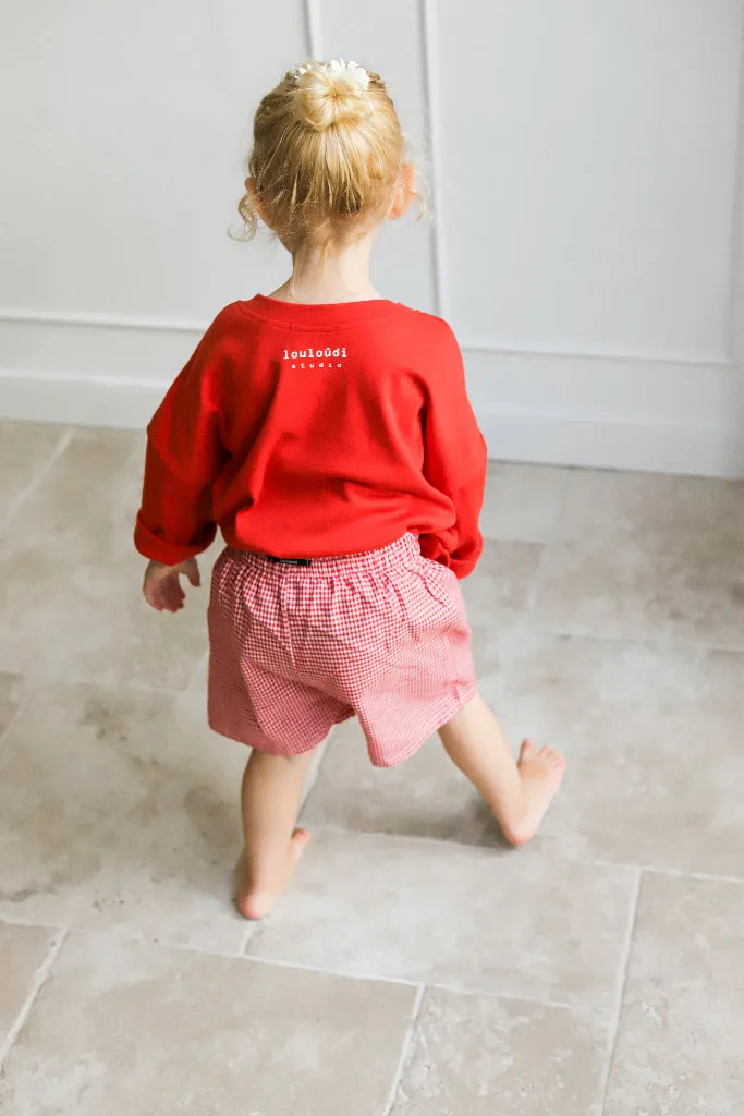 Louloúdi Tus oversized shirt rood oh la la biokatoen