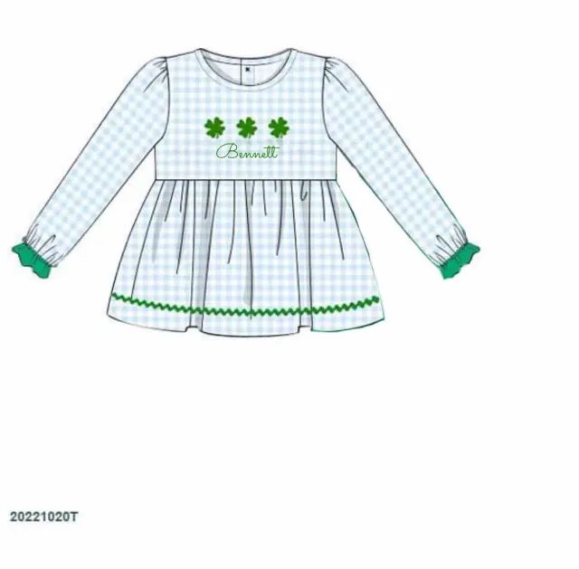 Busy Bee Smocks French Knot Clovers short 2T Bennett