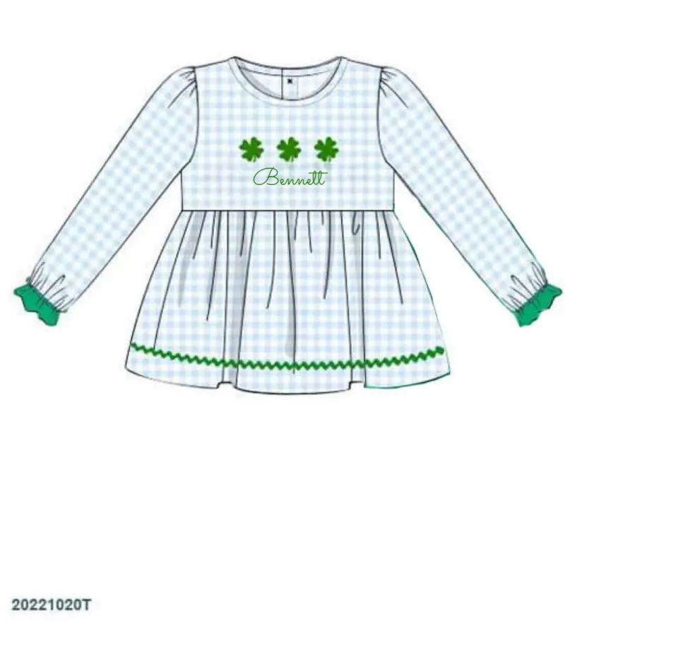 Busy Bee Smocks French Knot Clovers short 2T Bennett