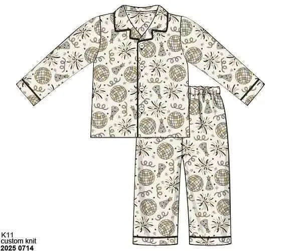 Busy Bee Smocks New Years Party loungeset 2-delig Dad XS tricot