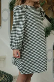 Konges Sløjd Foret jurk green check flanel