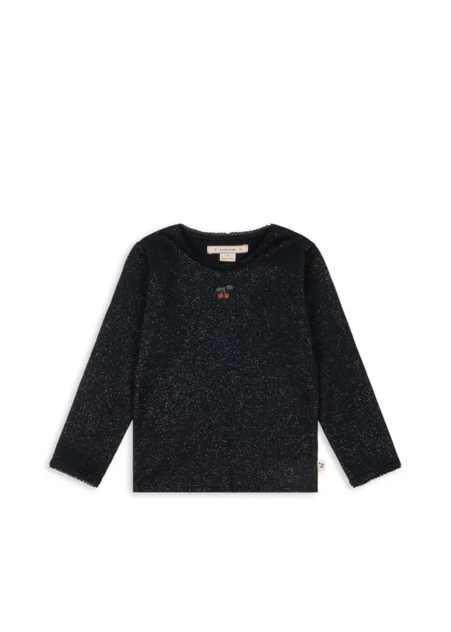 Konges Sløjd Roli Blouse zwart rib biokatoen