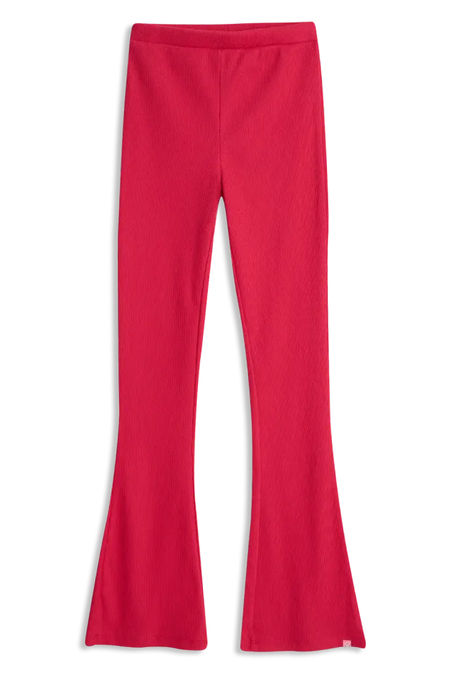 4President Roxy Fuchsia flare broek roze ribstof